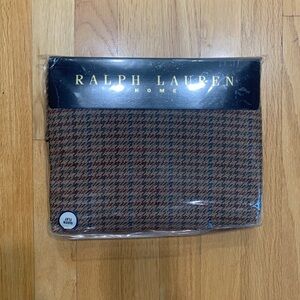 Vtg Ralph Lauren Brianna Tatters Neutral Flat Sheet Queen Combed Cotton New Rare